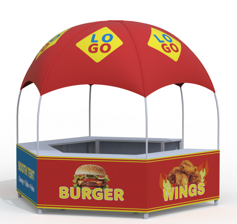 Custom Business Logo Canopy Tent Kit Pop Up Kiosk Booth Canopy Tent for Outdoor Business Food Event with Photo Text Color Logo