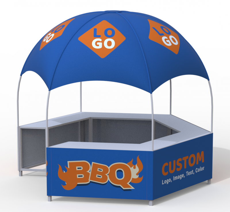 Custom Business Logo Canopy Tent Kit Pop Up Kiosk Booth Canopy Tent for Outdoor Business Food Event with Photo Text Color Logo