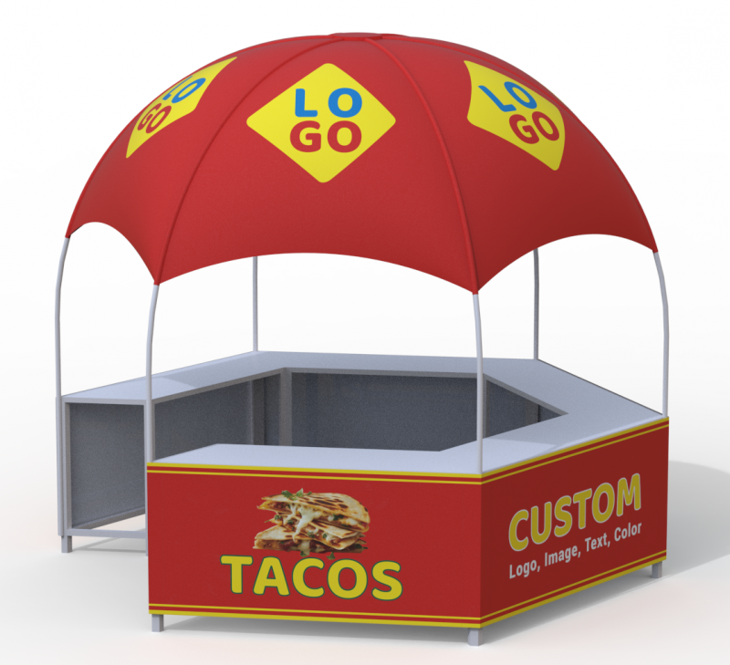Custom Business Logo Canopy Tent Kit Pop Up Kiosk Booth Canopy Tent for Outdoor Business Food Event with Photo Text Color Logo