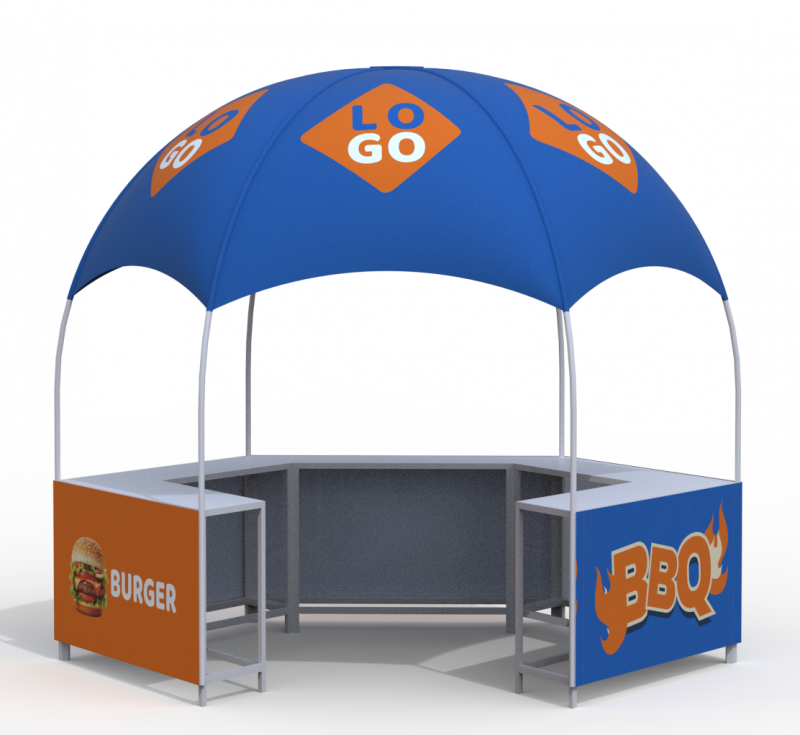 Custom Business Logo Canopy Tent Kit Pop Up Kiosk Booth Canopy Tent for Outdoor Business Food Event with Photo Text Color Logo