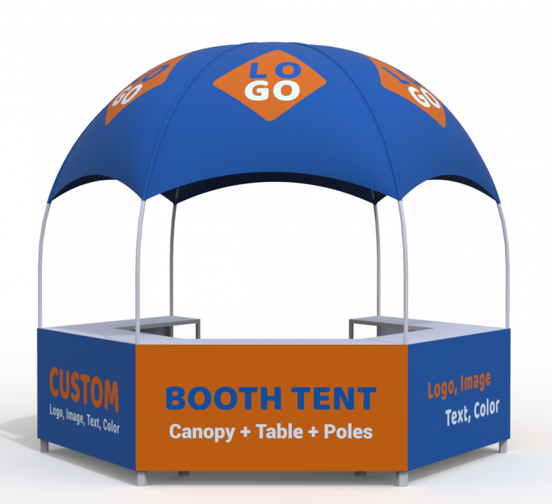 Custom Business Logo Canopy Tent Kit Pop Up Kiosk Booth Canopy Tent for Outdoor Business Food Event with Photo Text Color Logo
