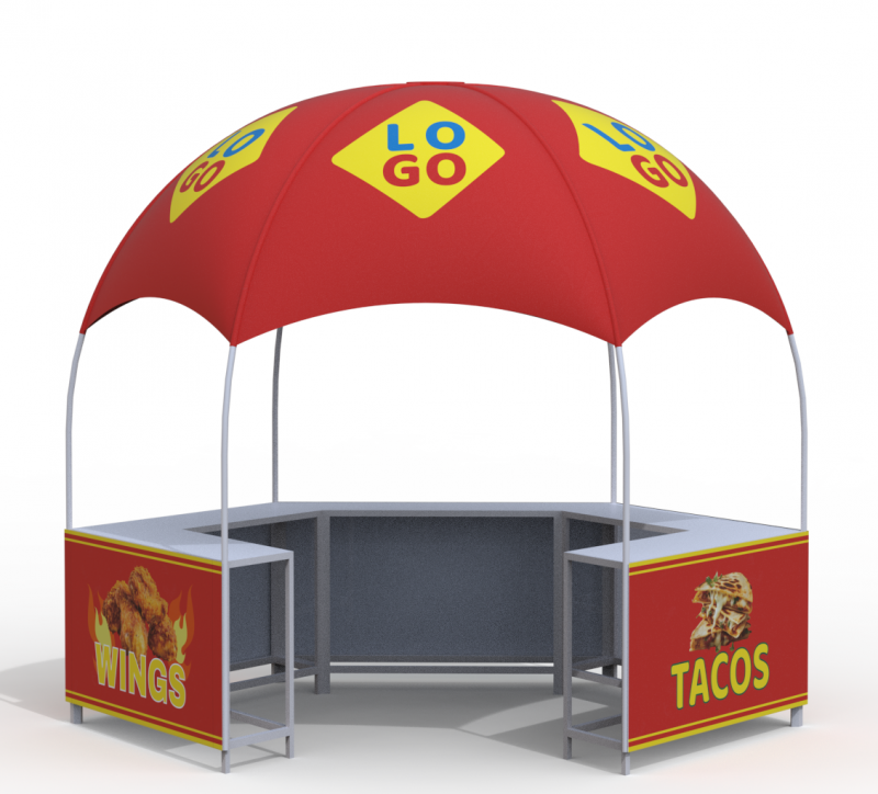 Custom Business Logo Canopy Tent Kit Pop Up Kiosk Booth Canopy Tent for Outdoor Business Food Event with Photo Text Color Logo