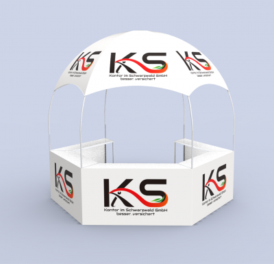 Custom Business Logo Canopy Tent Kit Pop Up Kiosk Booth Canopy Tent for Outdoor Business Food Event with Photo Text Color Logo-LANTENTSUN Tent