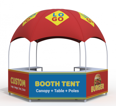 Custom Business Logo Canopy Tent Kit Pop Up Kiosk Booth Canopy Tent for Outdoor Business Food Event with Photo Text Color Logo-LANTENTSUN Tent