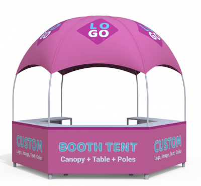 Custom Business Logo Canopy Tent Kit Pop Up Kiosk Booth Canopy Tent for Outdoor Business Food Event with Photo Text Color Logo-LANTENTSUN Tent