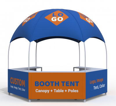 Custom Business Logo Canopy Tent Kit Pop Up Kiosk Booth Canopy Tent for Outdoor Business Food Event with Photo Text Color Logo-LANTENTSUN Tent